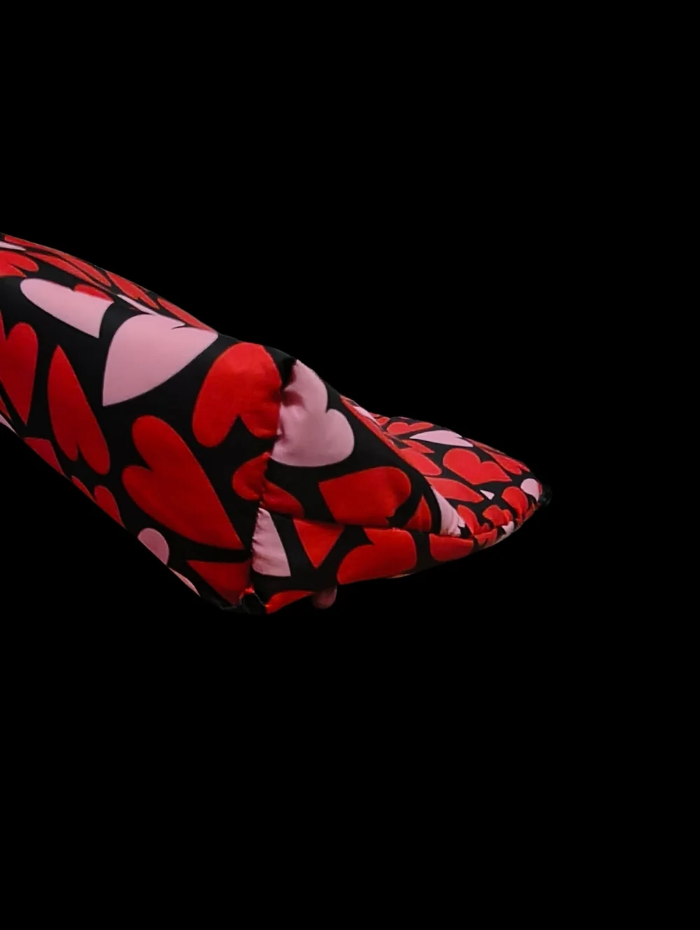 RACHEL Rachel Roy Heart Print Zip Pouch in Red, Pink & Black - Picture 4 of 5